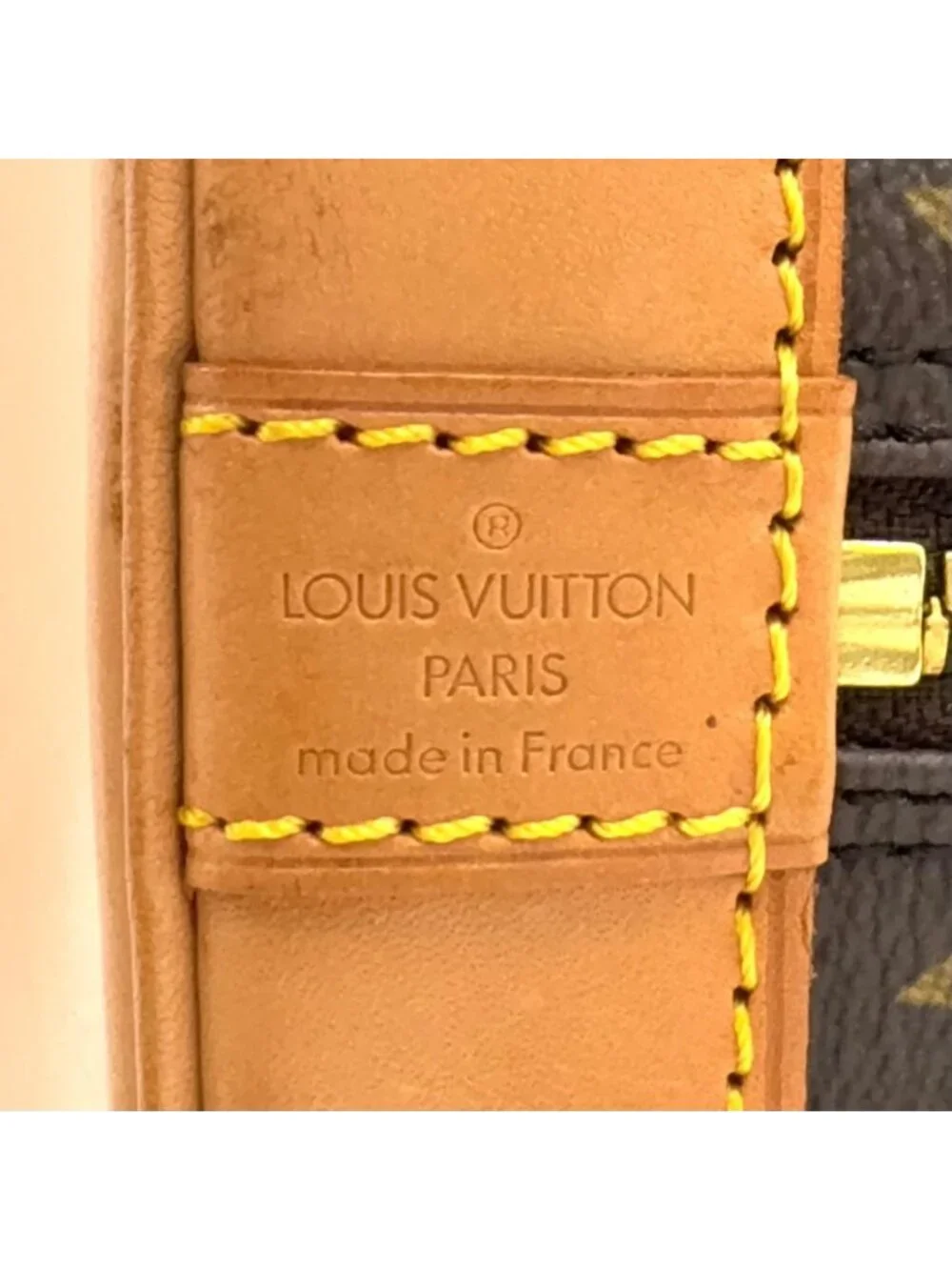 Louis Vuitton Alma PM Monogram Leather Brown Light Handbag Gold